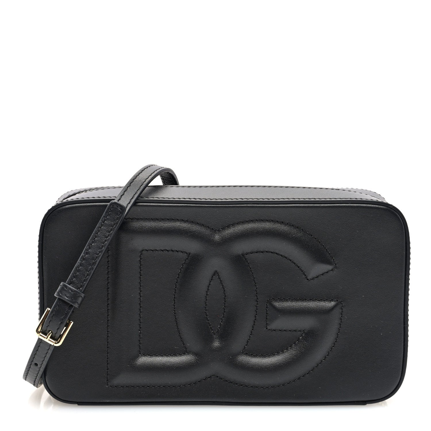 Dolce & Gabbana DOLCE GABBANA Calfskin Small DG Logo Camera Crossbody Bag Black 1 of 9