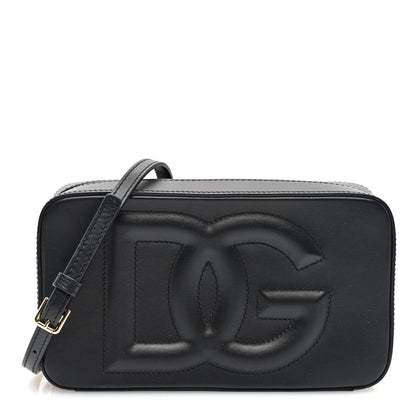 Dolce & Gabbana DOLCE GABBANA Calfskin Small DG Logo Camera Crossbody Bag Black 1 of 9