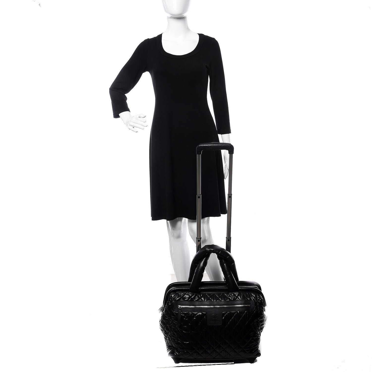 Chanel Nylon Quilted Coco Cocoon Trolley Black 2 of 12