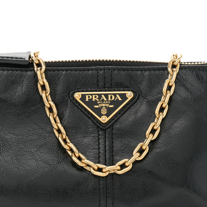 Prada Soft Lux Calfskin Medium Re-Edition 2002 Shoulder Bag Black 8 of 10