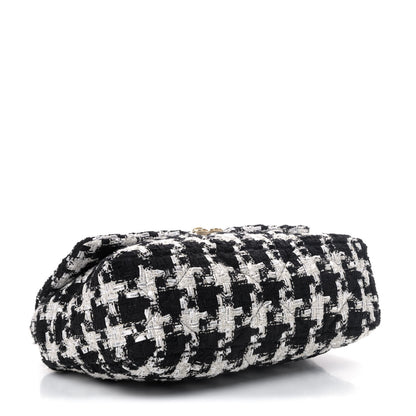 Chanel Tweed Quilted Large Chanel 19 Flap Black Ecru White 3 of 4