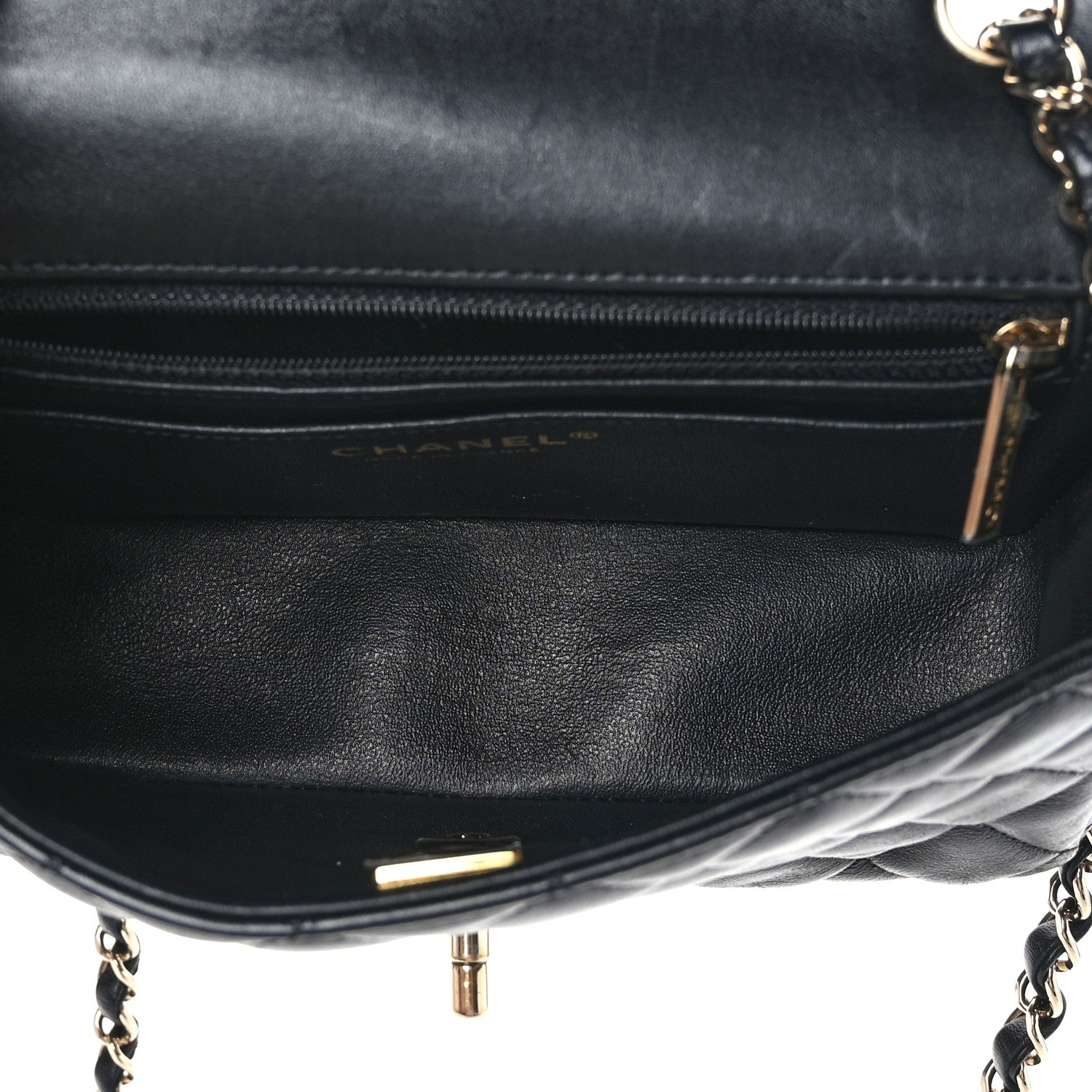 Chanel Lambskin Quilted Mini Rectangular Flap Black 5 of 9
