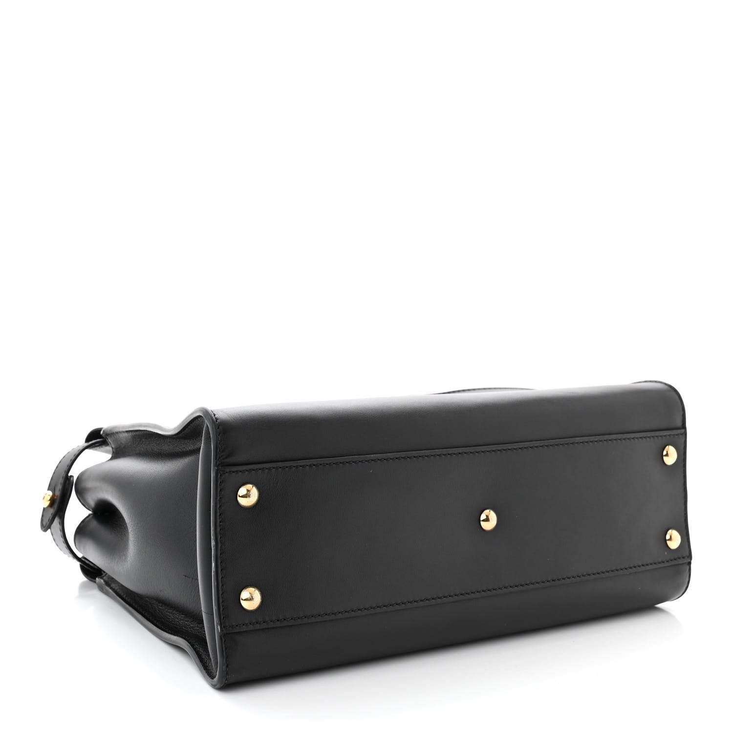Fendi Vitello Seta Shiny Nappa Medium Peekaboo Iconic Satchel Black 4 of 11