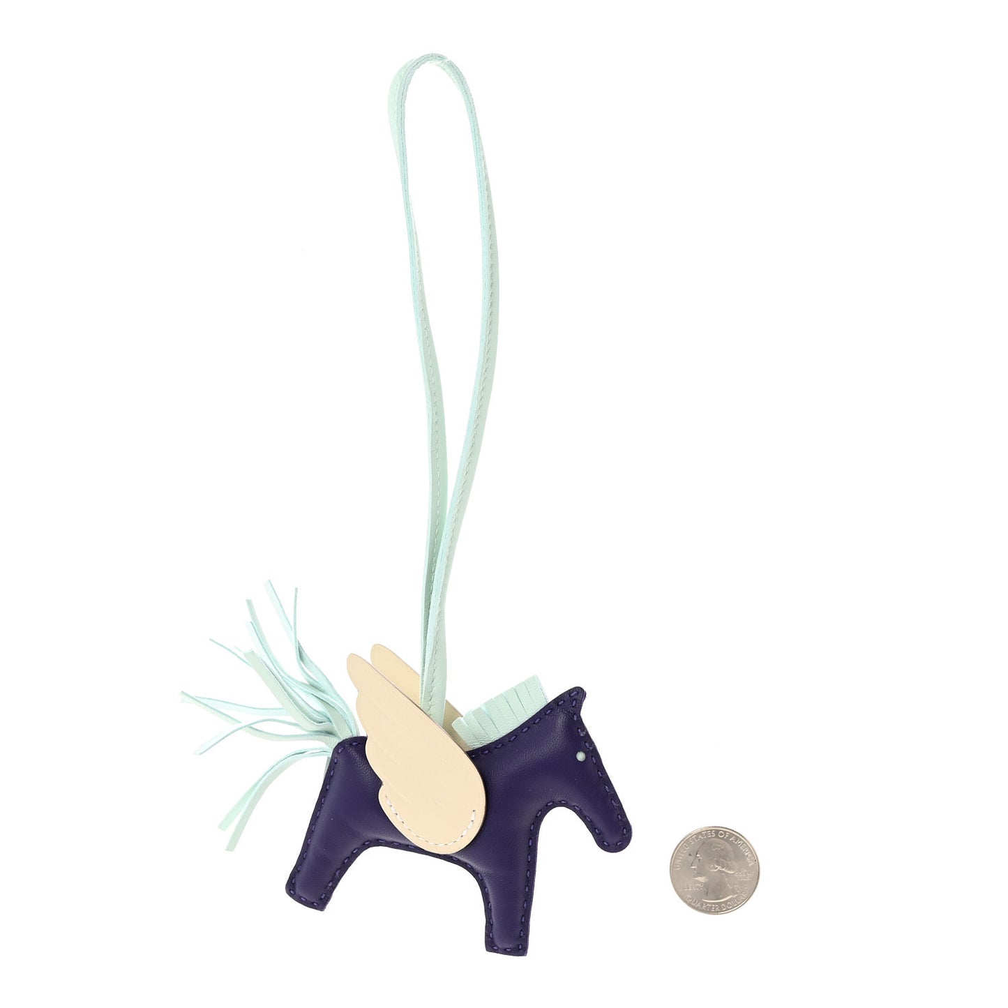 Milo Lambskin Grigri Rodeo Pegase Horse Bag Charm PM Purple Vert Peppermint Craie Purple Vert Peppermint Craie