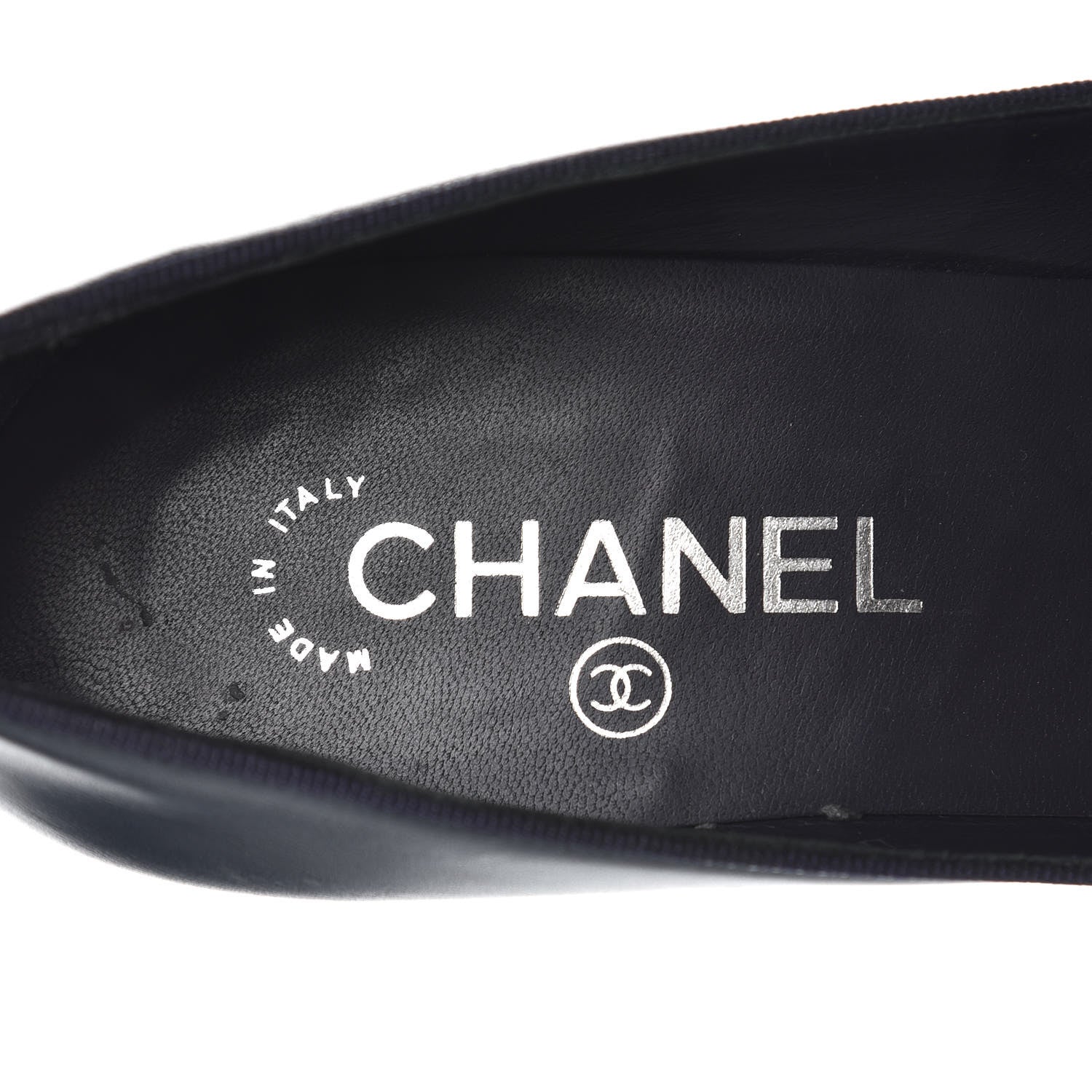Chanel Lambskin Cap Toe CC Pumps 38.5 Marine Fonce Black 7 of 12