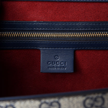 Gucci GG Supreme Monogram Calfskin Medium Padlock Top Handle Bag Beige Blue Mystic White Hibiscus Red 5 of 19