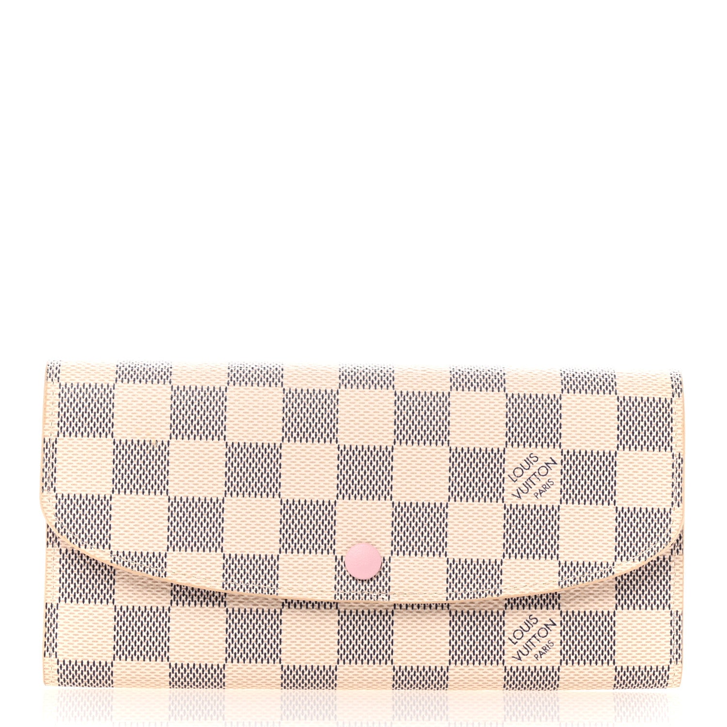 Louis Vuitton Damier Azur Emilie Wallet Rose Ballerine 1 of 9