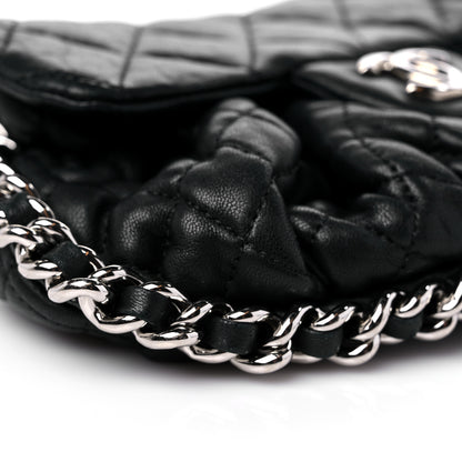 Chanel Washed Lambskin Quilted Mini Chain Around Flap Black 8 of 14