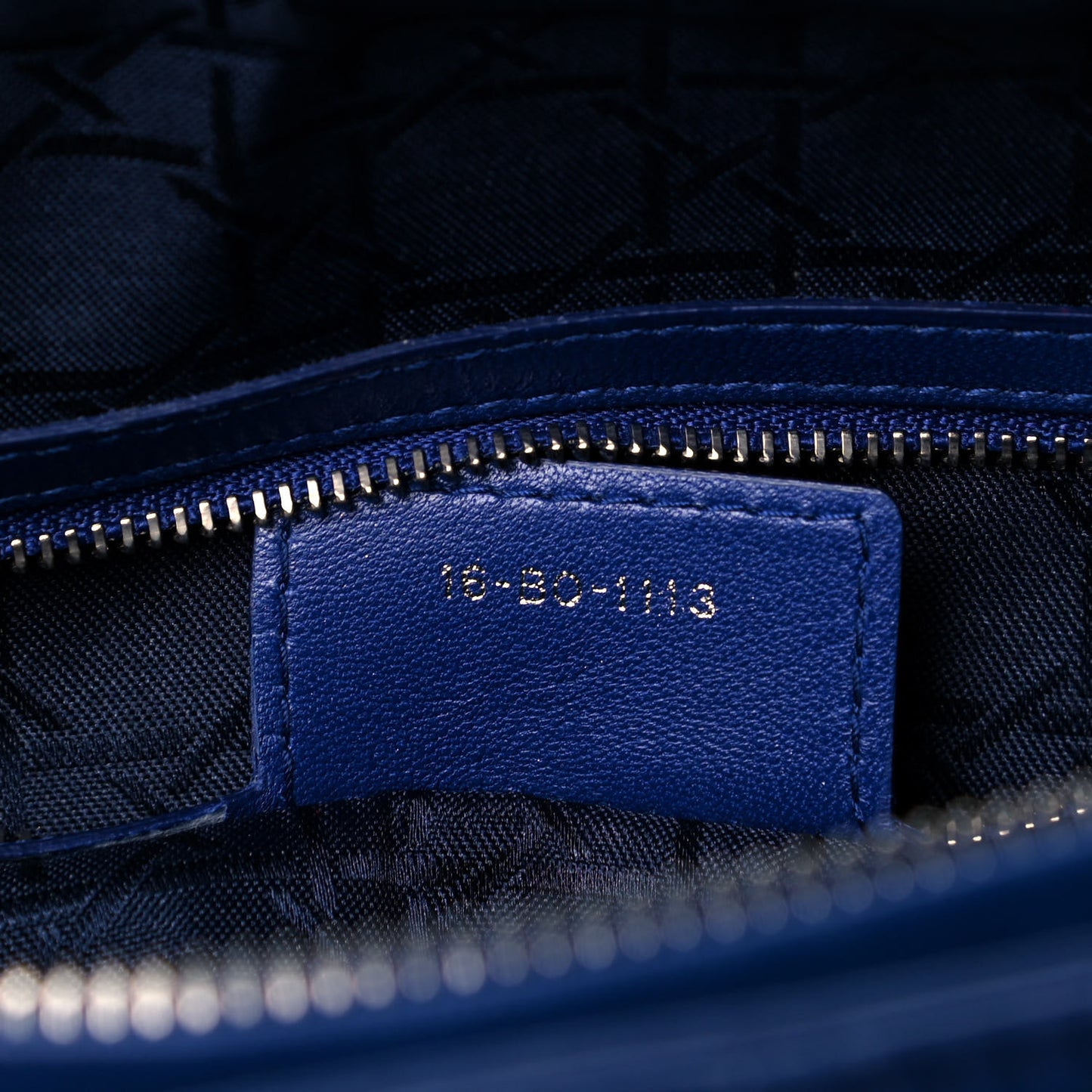 Lambskin Cannage Large Lady Dior Blue