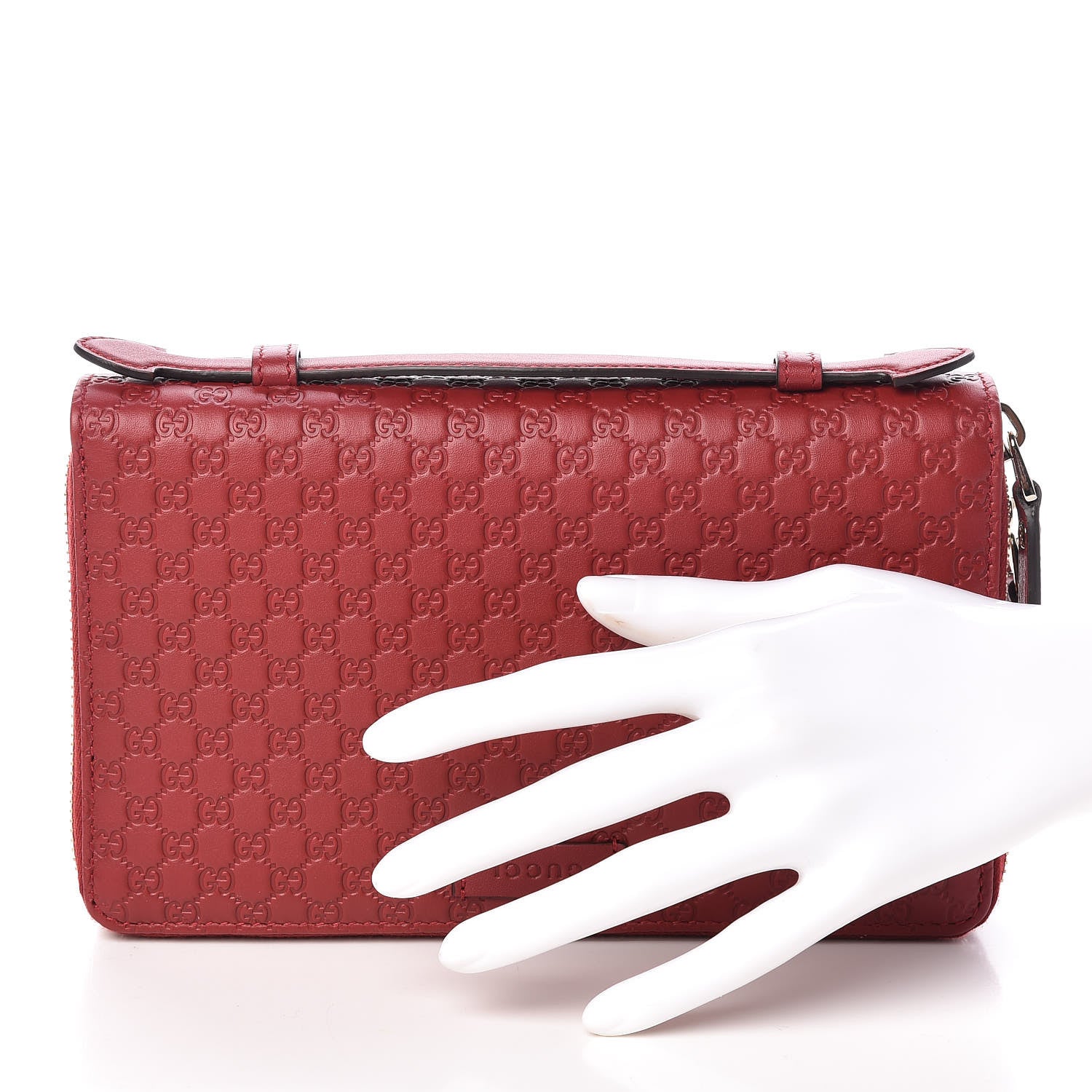 Gucci Microguccissima Zip Around Top Handle Travel Wallet Red 2 of 9