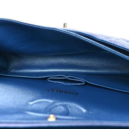 Chanel Iridescent Caviar Quilted Medium Double Flap Dark Blue 5 of 11