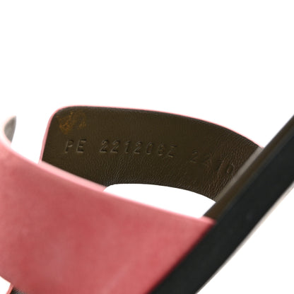 Hermes Suede Goatskin Oran Sandals 37.5 Rose Du Desert 9 of 10