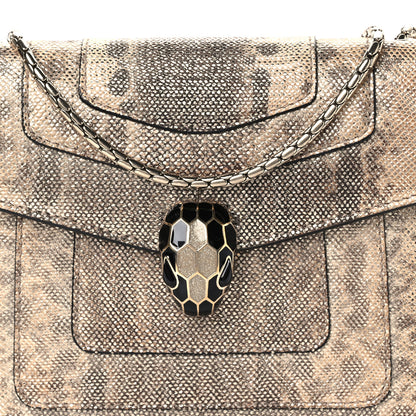 Bulgari Metallic Karung Serpenti Forever Crossbody Beige 10 of 12