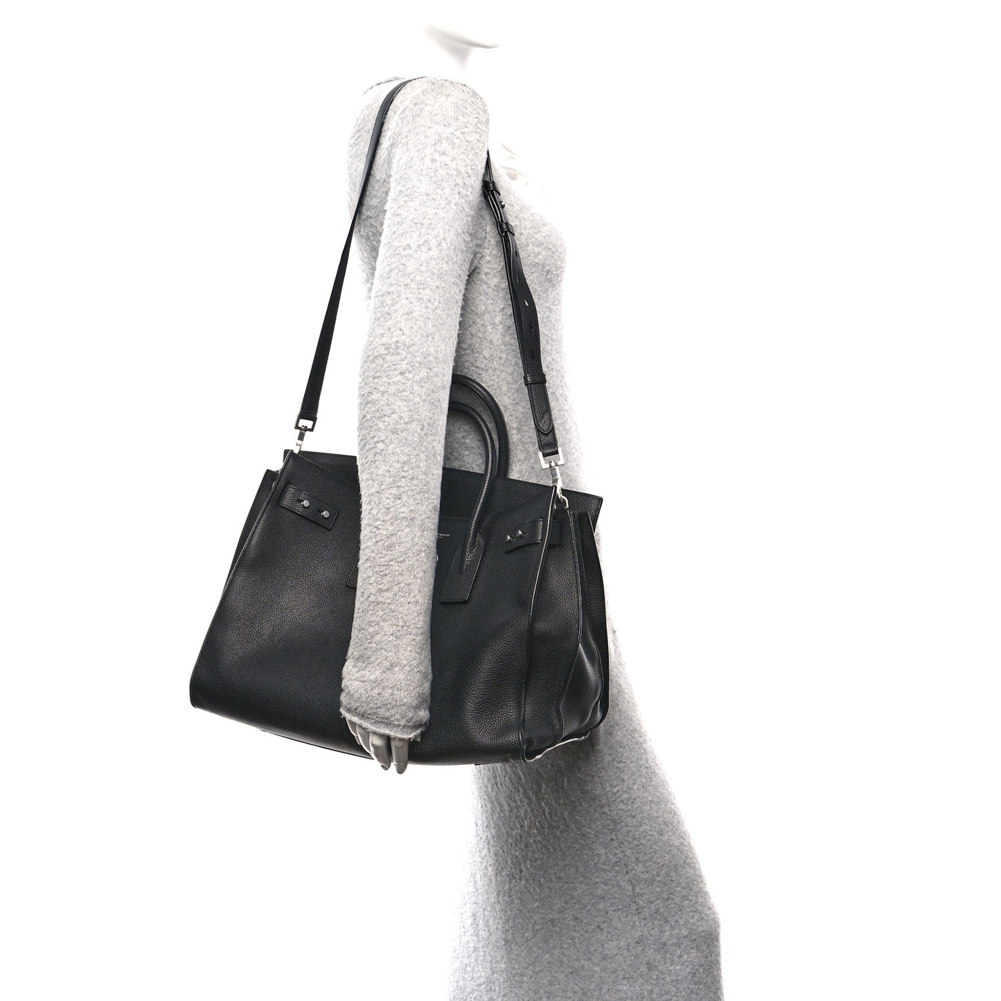 Grained Calfskin Large Souple Sac De Jour Black