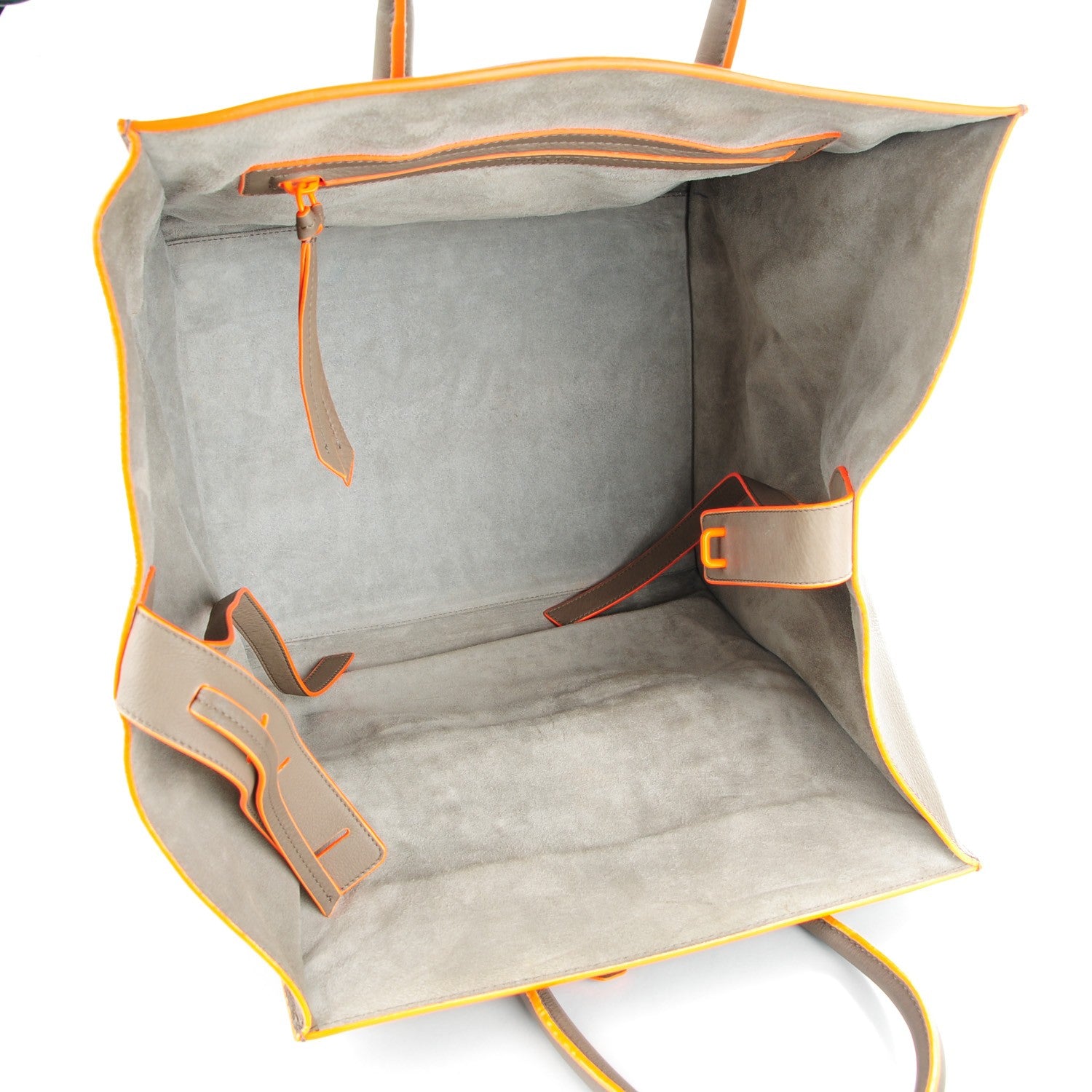 Celine Supple Calfskin Medium Phantom Luggage Grey Orange 5 of 9