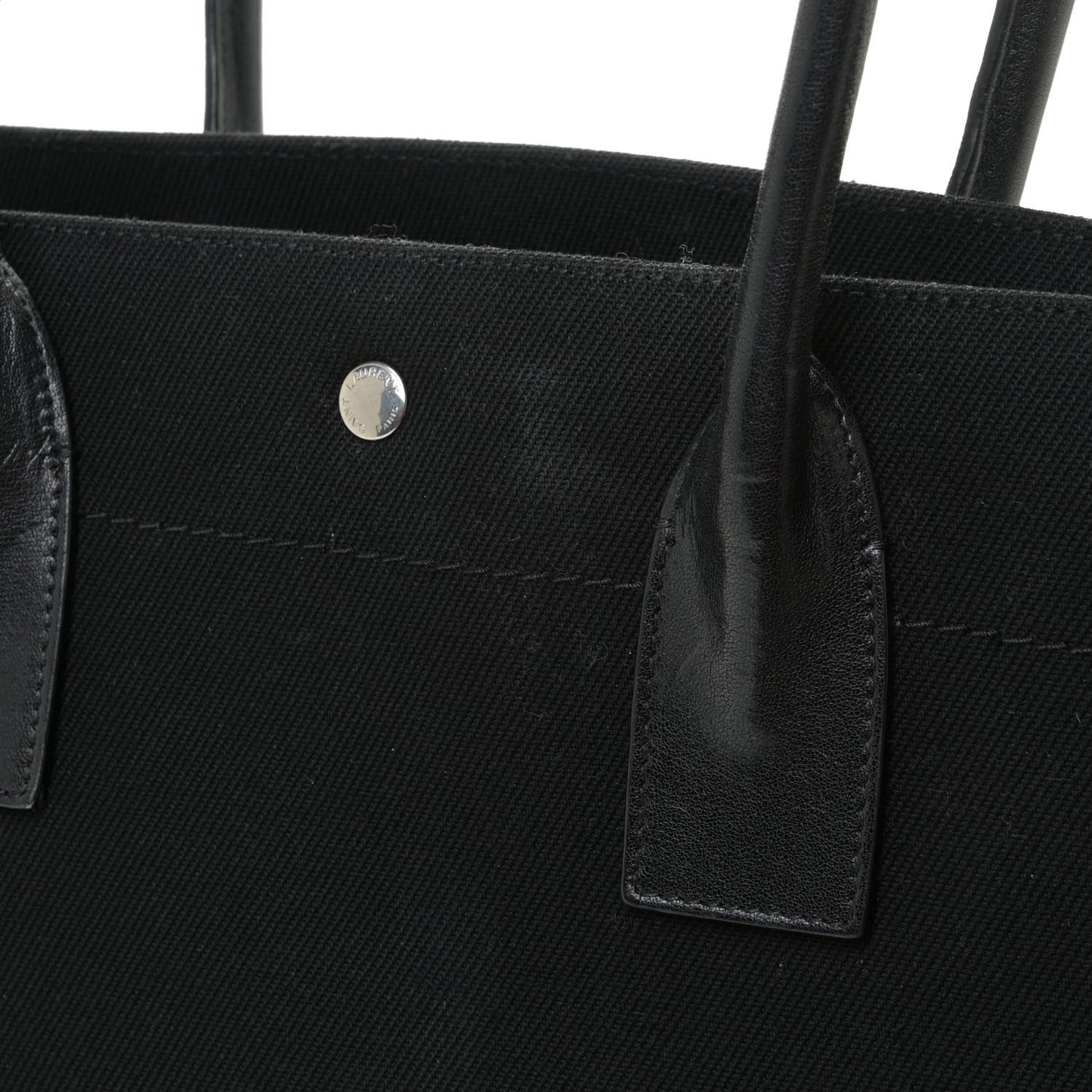 Linen Calfskin Rive Gauche Tote Black