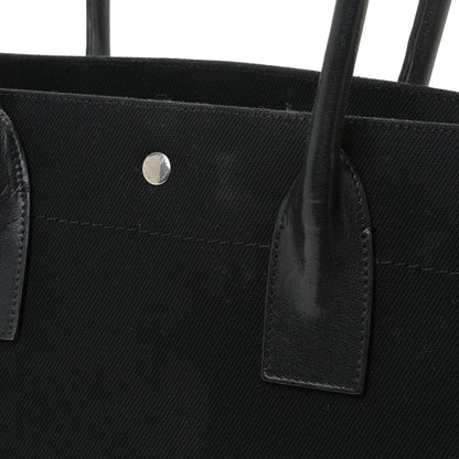 Saint Laurent Linen Calfskin Rive Gauche Tote Black 16 of 17