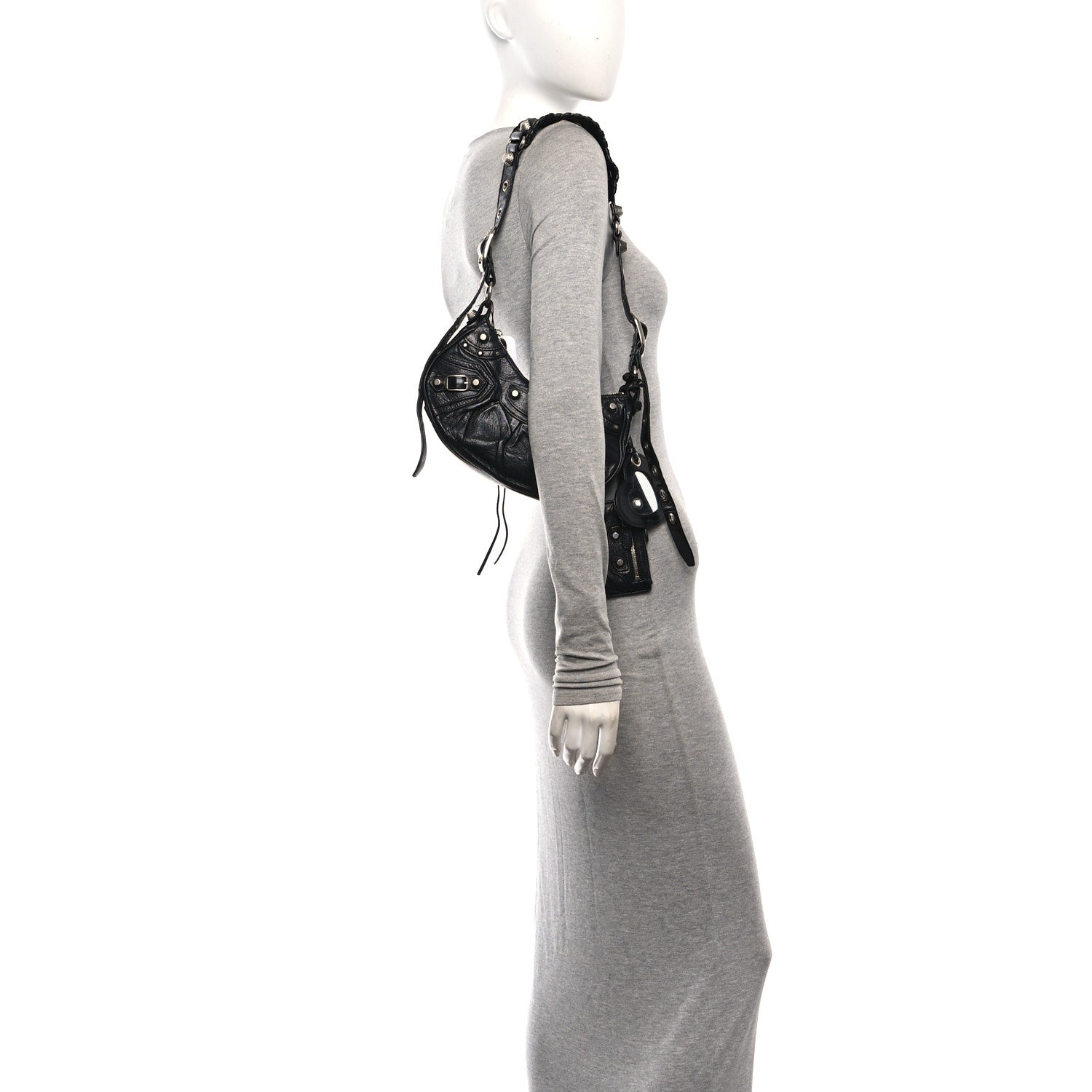 Balenciaga Agneau Arena Le Cagole Shoulder Bag XS Black 2 of 12