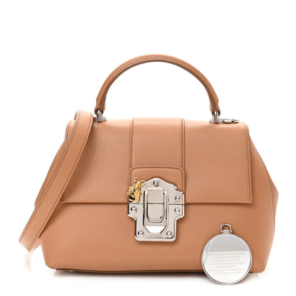 Dolce & Gabbana Calfskin Lucia Top Handle Bag Beige 1 of 9