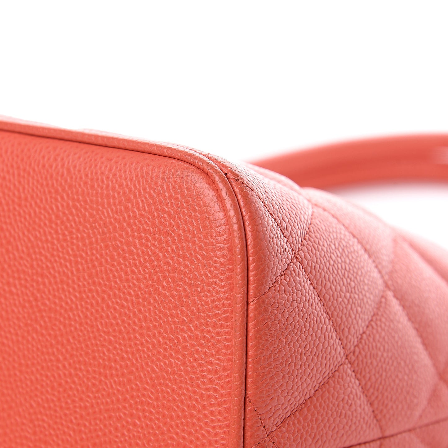Caviar Quilted Medallion Tote Orange