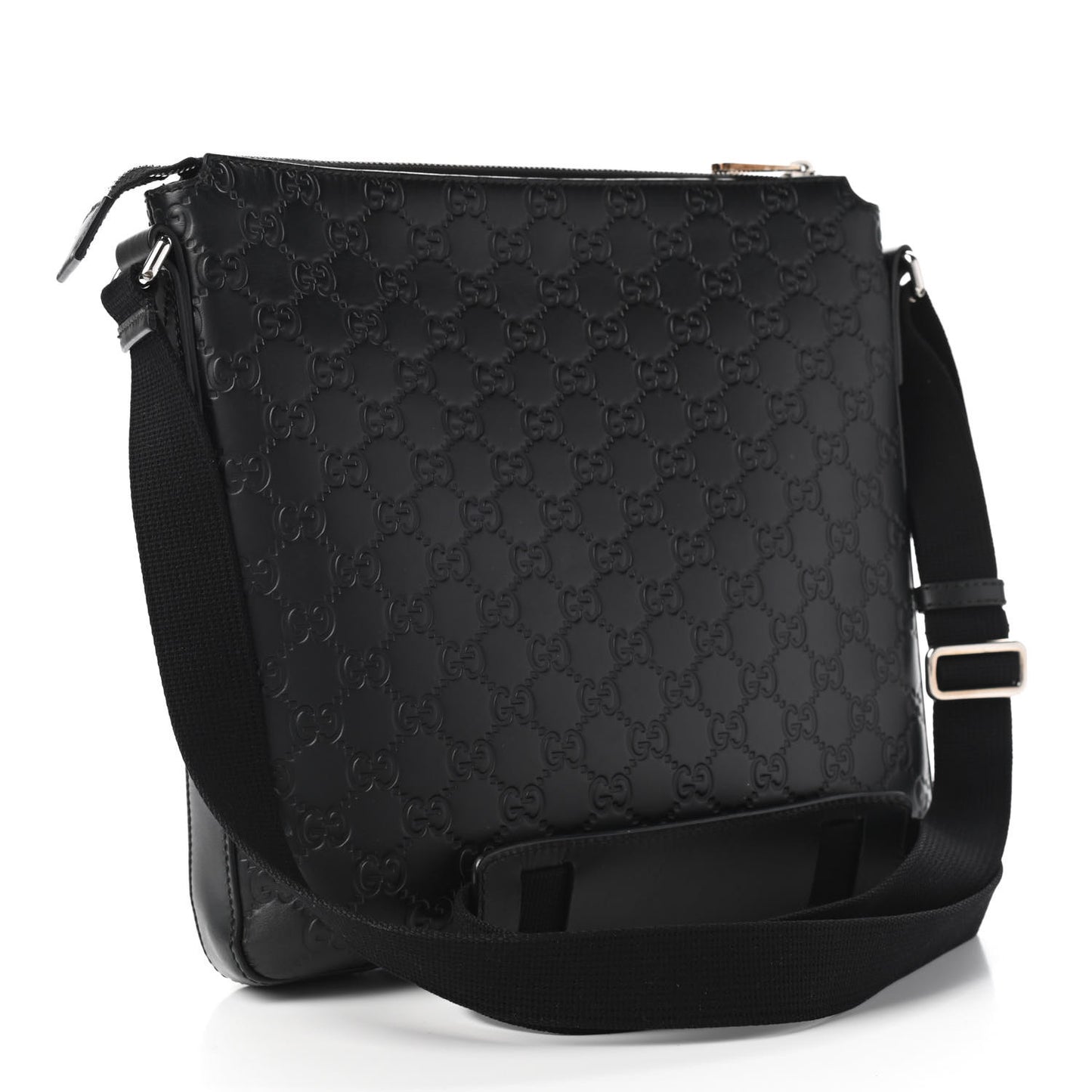 Guccissima Signature Medium Flat Messenger Bag Black