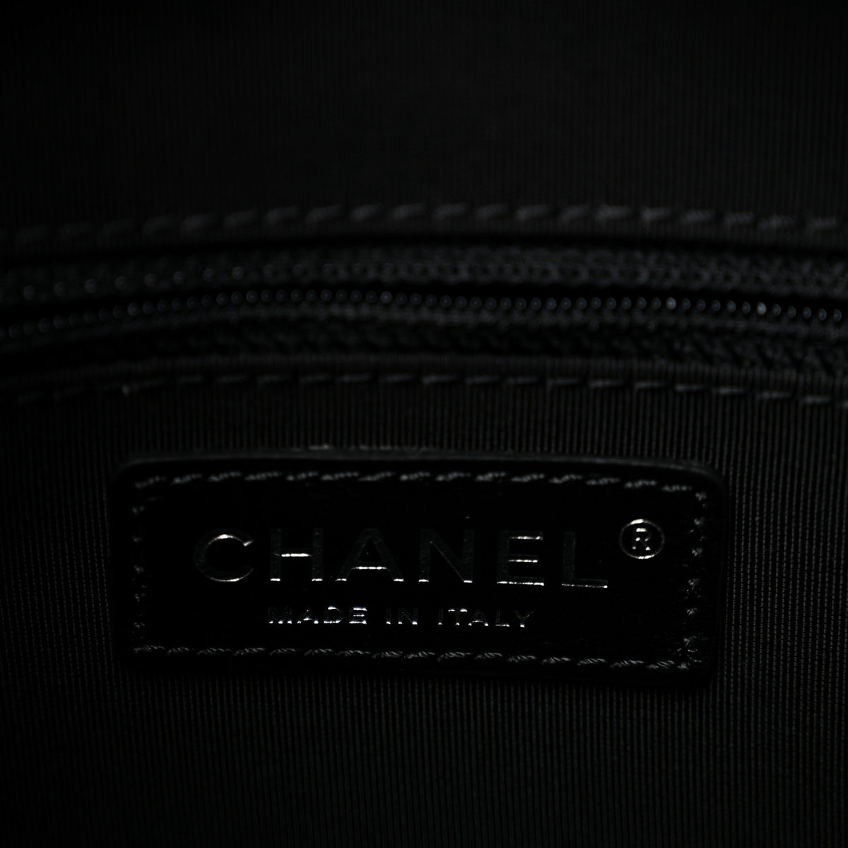 Aged Calfskin Chevron Medium Soft Bowling Bag Black