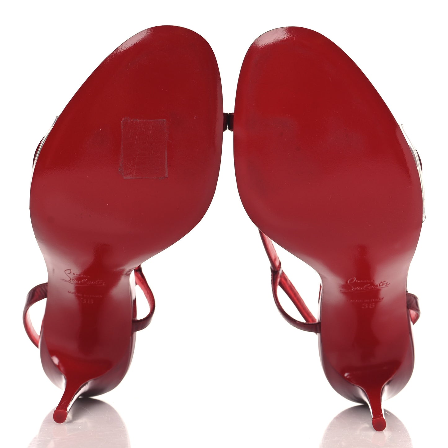 Metallic Patent Rosalie 100 Sandals 38 Loubi