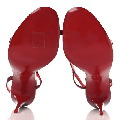 Christian Louboutin Metallic Patent Rosalie 100 Sandals 38 Loubi 6 of 9