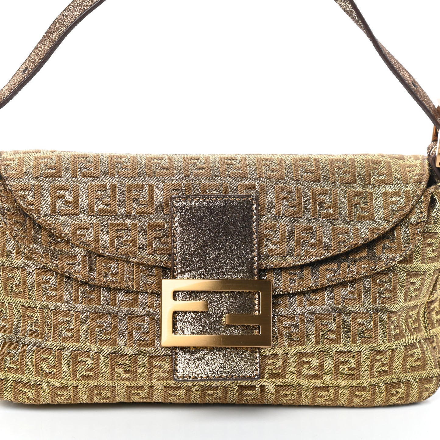 Metallic Jacquard Zucchino Suede Baguette Peltro Argento Sabbia