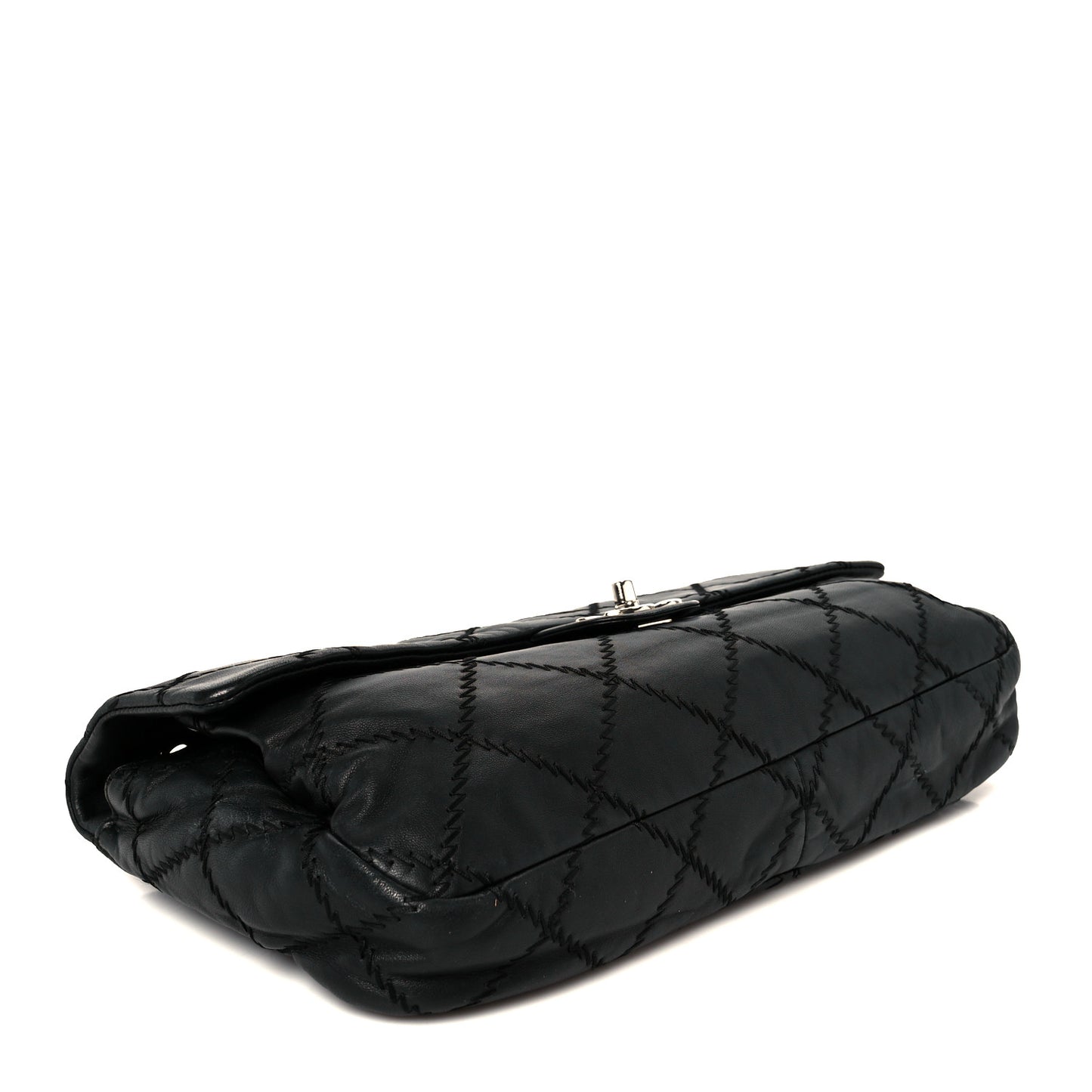Lambskin Ultimate Stitch Maxi Flap Black