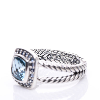 David Yurman Sterling Silver Sapphire Blue Topaz 7mm Petite Albion Ring 52 6 5 of 5