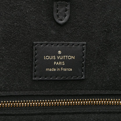 Louis Vuitton Calfskin Monogram Fold Tote MM Black Wine Cream 6 of 10