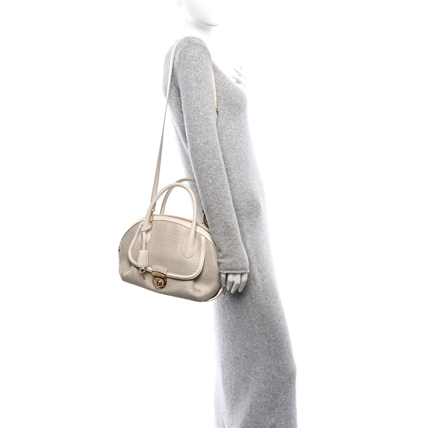 Lambskin Calfskin Woven Fiamma Bag Seta Oro