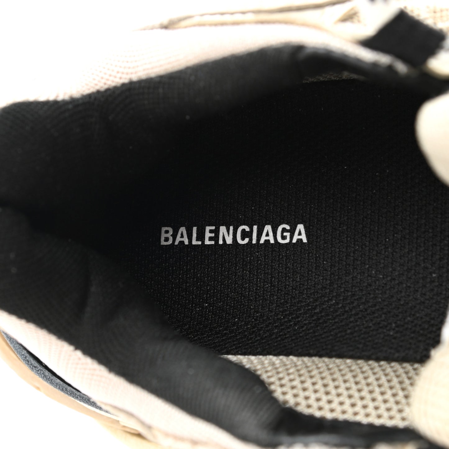 Fabric Mesh Womens Triple S Sneakers 36 Beige Black