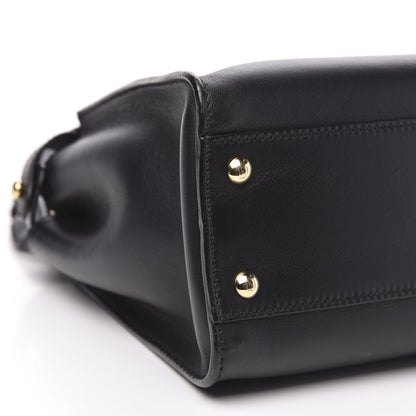 Fendi Vitello Seta Shiny Nappa Medium Peekaboo Iconic Satchel Black 9 of 10