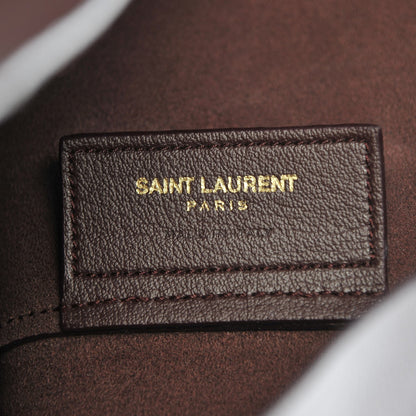 Saint Laurent Calfskin Large Shopping Tote Bordeaux 7 of 9