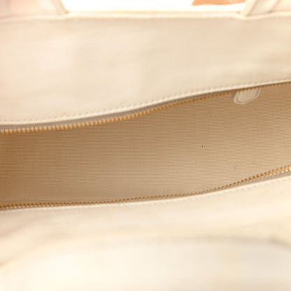 Prada Canvas Wicker Shoulder Bag White Tan 4 of 12
