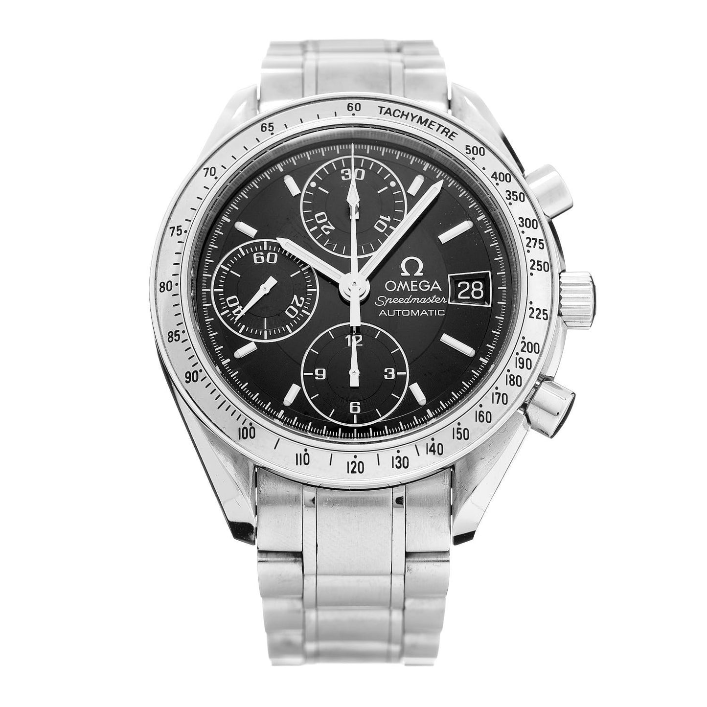 Stainless Steel 39mm Speedmaster Chronograph Automatic Watch Black 3513.50