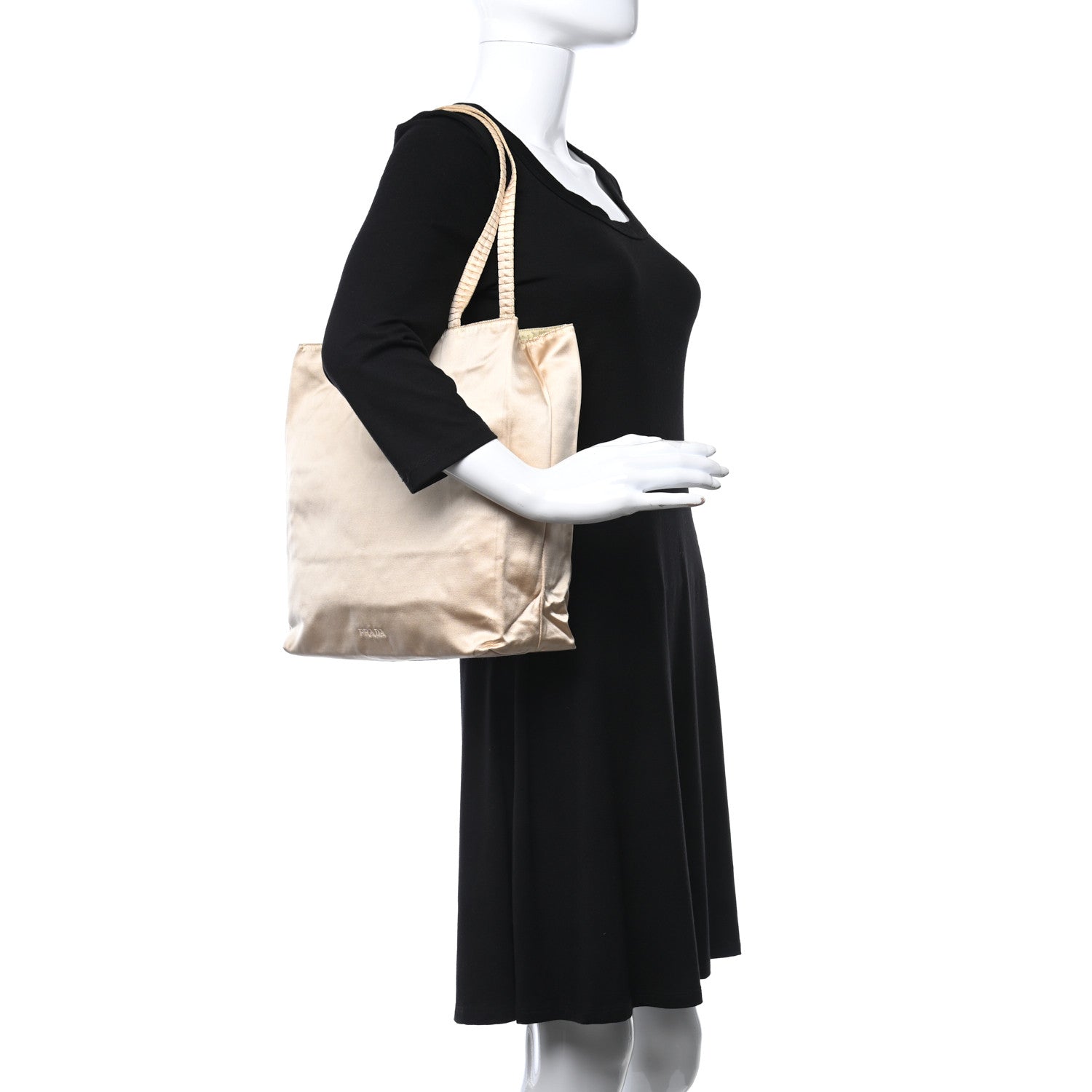 Prada Satin Raso Shoulder Bag Gold 2 of 11