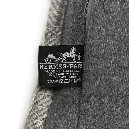 Hermes Wool Cashmere Avalon Paper Block Pillow Gris Acier 3 of 3