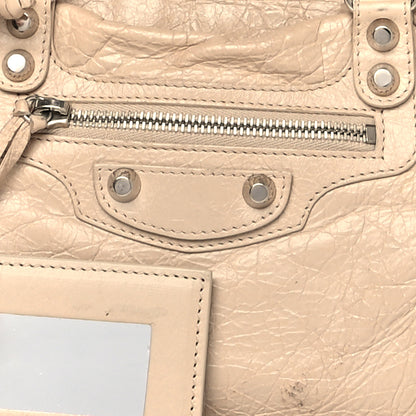 Balenciaga Agneau Classic Silver Hardware S City Logo Strap Light Beige Black 8 of 15