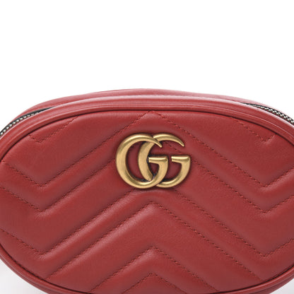 Gucci Calfskin Matelasse GG Marmont Belt Bag 75 30 Hibiscus Red 9 of 9