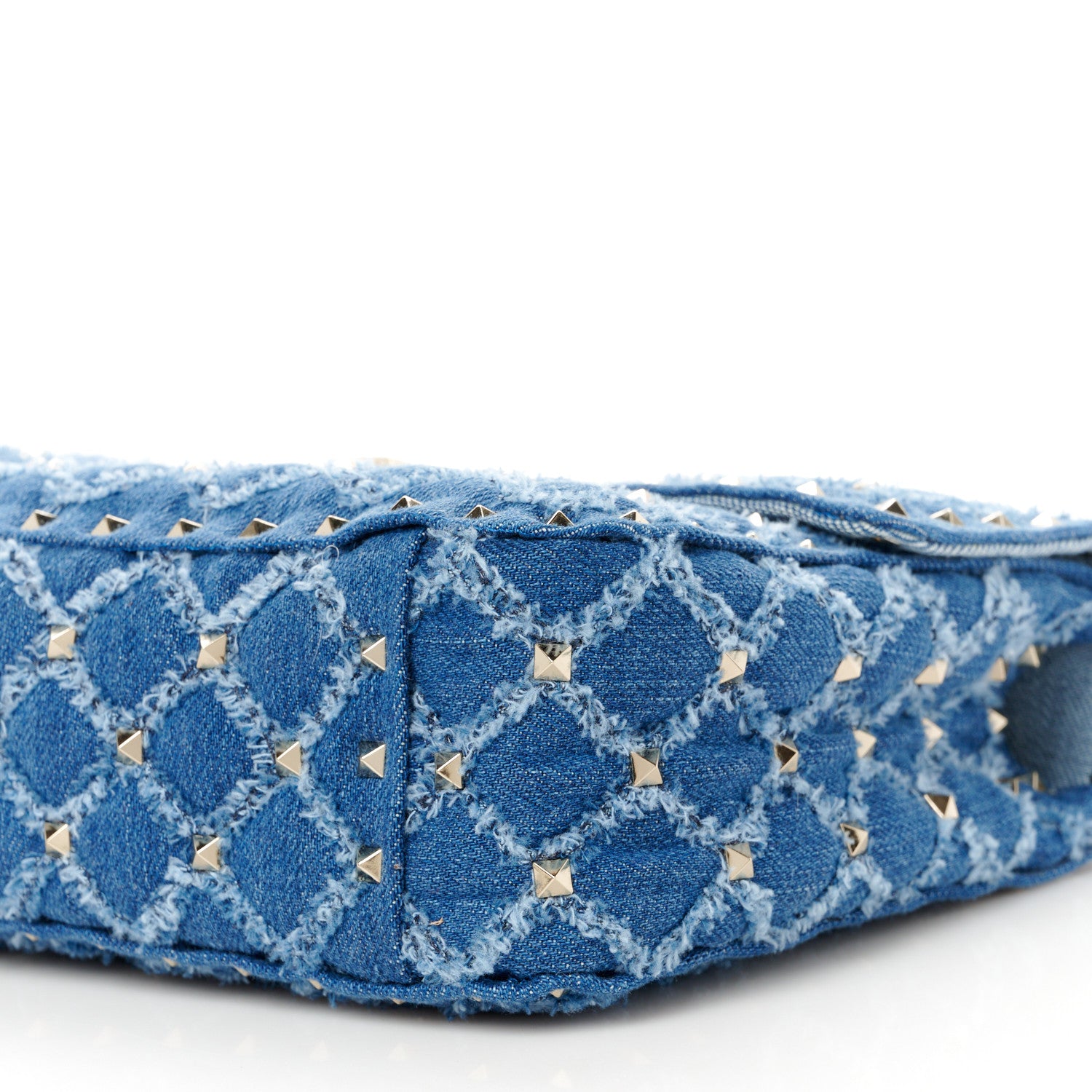 Valentino Garavani Denim Medium Rockstud Spike Shoulder Bag Denim 10 of 10