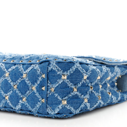 Valentino Garavani Denim Medium Rockstud Spike Shoulder Bag Denim 10 of 10