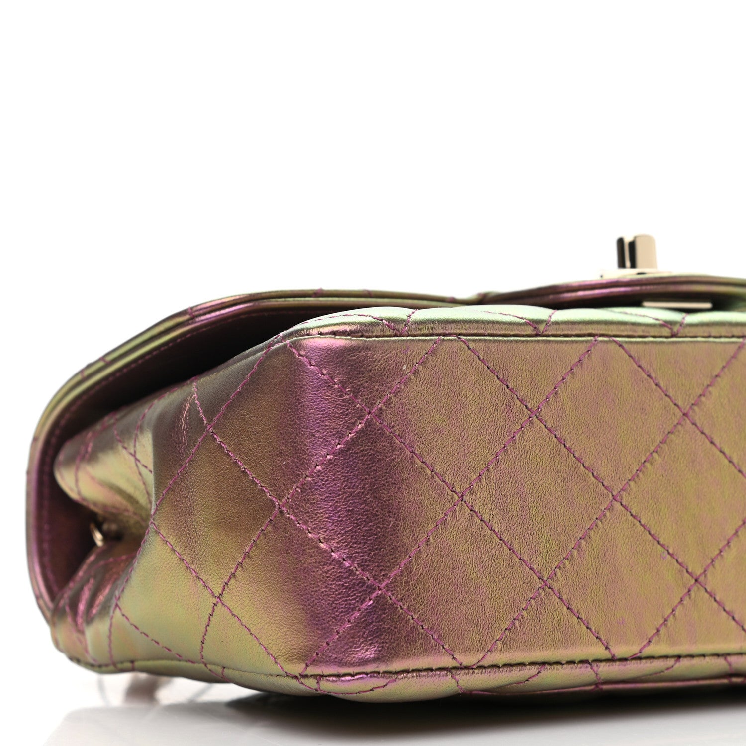 Chanel Iridescent Lambskin Quilted Mini Rectangular Flap Purple 9 of 13