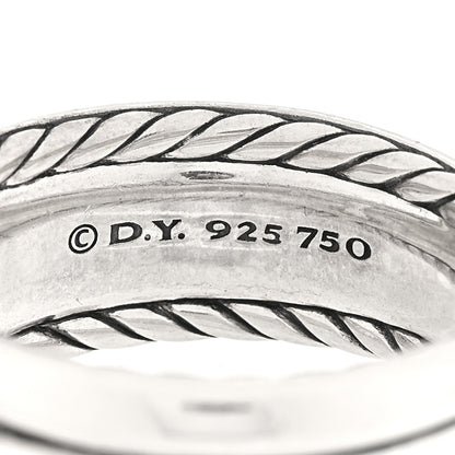 David Yurman Sterling Silver 18K Yellow Gold Thoroughbred Cushion Link Ring 60 9 4 of 4