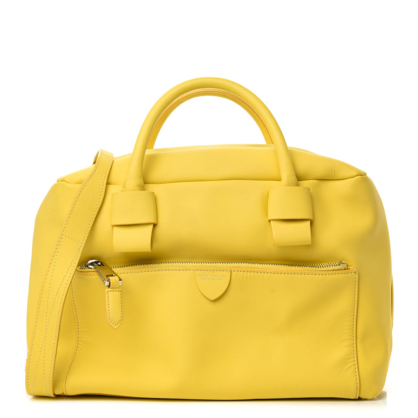 Rubber Coated Calfskin Antonia Satchel Yellow
