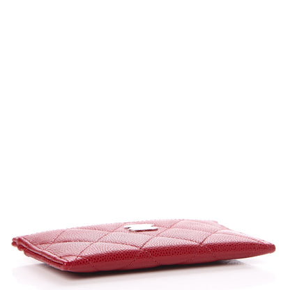 Chanel Caviar Quilted Card Holder Dark Pink 4 of 9