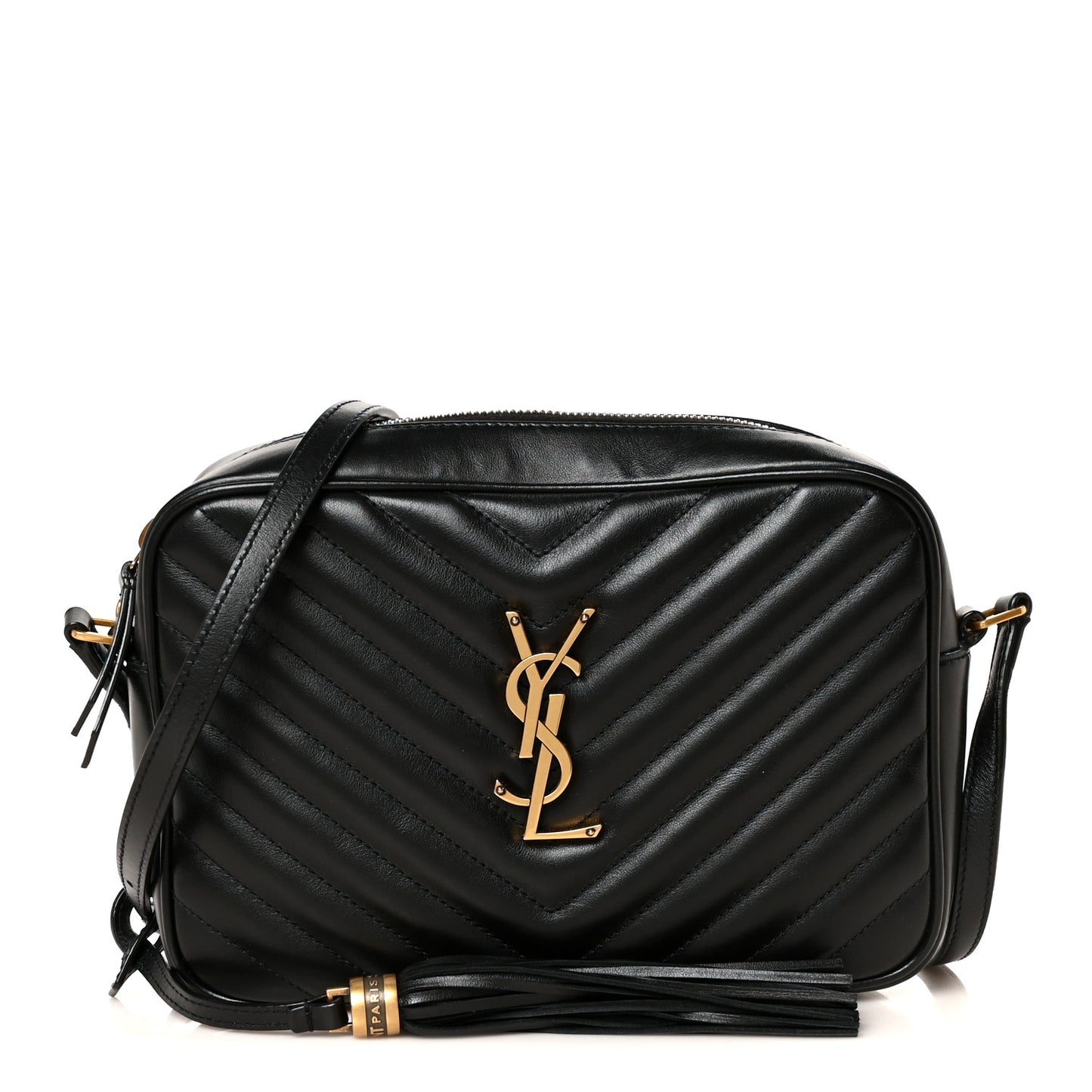 Calfskin Matelasse Monogram Lou Camera Bag Black