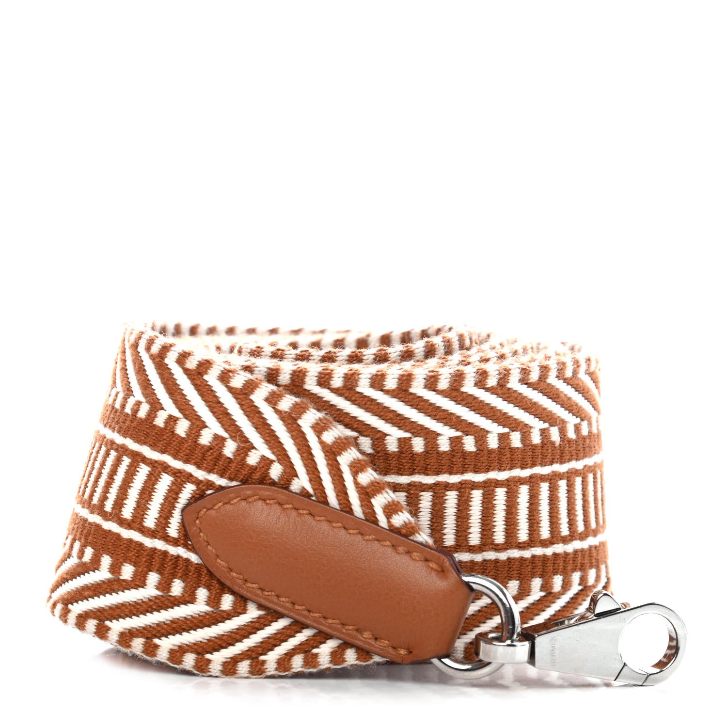 Hermes Toile Swift 50mm Sangle Cavale Shoulder Strap Ecru Beige Gold 1 of 4